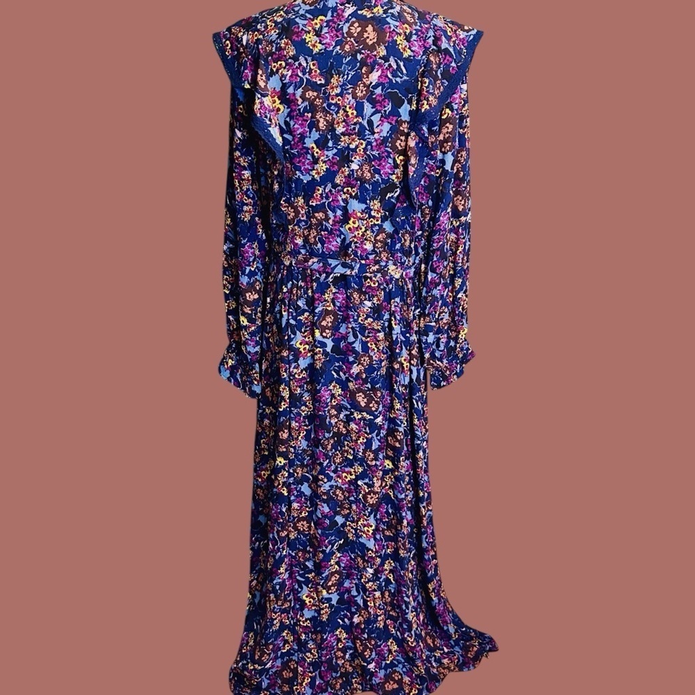 NWT Atelier Reve ‘Irlea’ Maxi Dress in “Medieval Navy Blue” Size 42 = U.S. XL - Picture 11 of 16